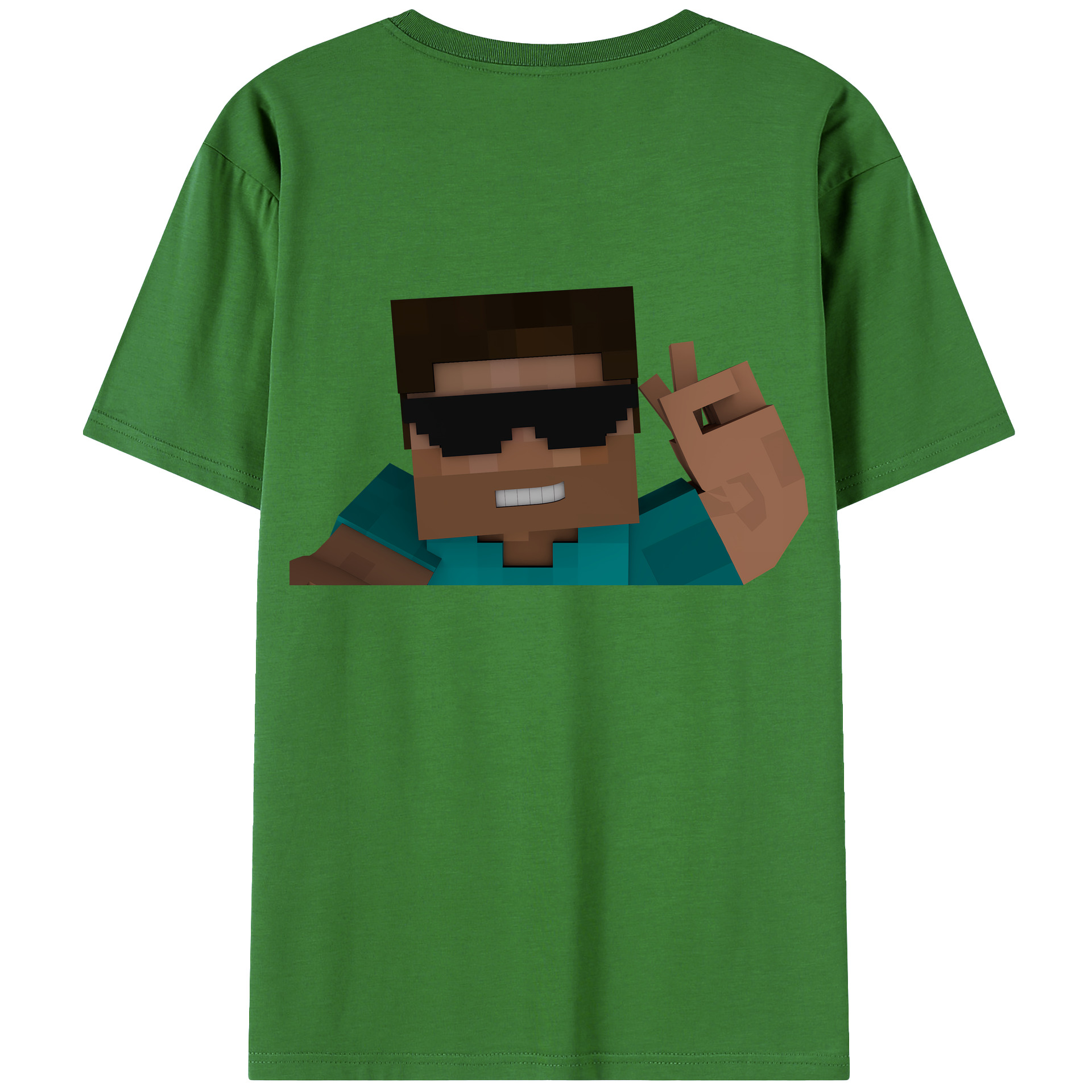 （画像用） マインクラフト ブロックの世界 Minecraft MC Block world レディース半袖Tシャツ(バックプリント)